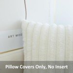 Set of 2 Soft Faux Fur Pillow Covers - White