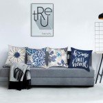 Set of 4 Blue Decorative Throw Pillow Covers