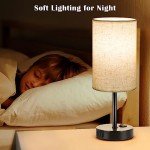 Set of 2 Dimmable Table Lamps for Bedroom