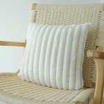 Set of 2 Soft Faux Fur Pillow Covers - White