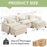Comfy Modular Chenille Sectional Sofa with Ottoman