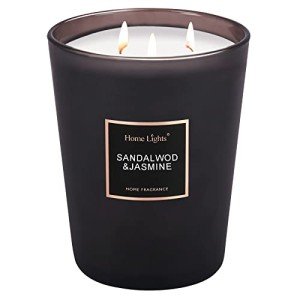 Large Sandalwood Jasmine Soy Candle - 33.3 Oz