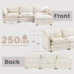 Beige Oversized Modular Sectional Sofa with Ottoman