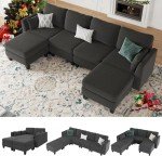 Modern U-Shaped Modular Sofa with Memory Foam