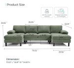 LINSY HOME Army Green U Sectional Couch