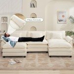 Comfy Modular Chenille Sectional Sofa with Ottoman