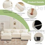 Comfy Modular Chenille Sectional Sofa with Ottoman