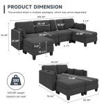 Modern U-Shaped Modular Sofa with Memory Foam