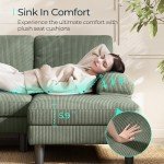 LINSY HOME Army Green U Sectional Couch