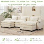 Comfy Modular Chenille Sectional Sofa with Ottoman