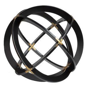 Black & Gold Hand-Painted Decorative Spheres