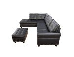 3-Piece L-Shaped Modular Sofa with Ottoman & Cup Holders