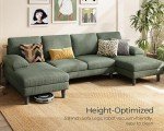 LINSY HOME Army Green U Sectional Couch