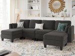 Modern U-Shaped Modular Sofa with Memory Foam