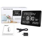 Large Display Digital Wall Clock with Adjustable Brightness