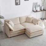 Comfy Deep Seat Sectional Sofa with Ottoman