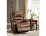 Ashley Yandel Faux Leather Power Lift Recliner, Brown