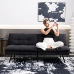Memory Foam Splitback Loveseat Sofa Bed - Black