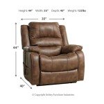 Ashley Yandel Faux Leather Power Lift Recliner, Brown