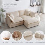 Comfy Deep Seat Sectional Sofa with Ottoman
