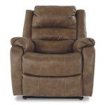 Ashley Yandel Faux Leather Power Lift Recliner, Brown