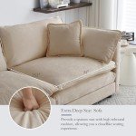 Comfy Deep Seat Sectional Sofa with Ottoman