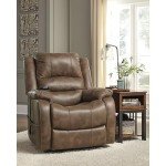 Ashley Yandel Faux Leather Power Lift Recliner, Brown