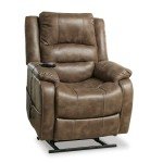 Ashley Yandel Faux Leather Power Lift Recliner, Brown