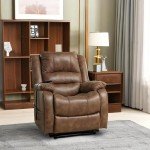 Ashley Yandel Faux Leather Power Lift Recliner, Brown