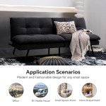 Memory Foam Splitback Loveseat Sofa Bed - Black