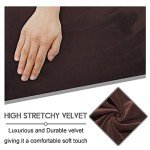 Velvet Reclining Loveseat Cover with Console (Chocolate)