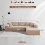 Ovios 104" L-Shaped Cloud Sectional Sofa