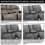 Velvet Reclining Loveseat Cover with Console (Chocolate)