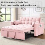 Pink 3-in-1 Convertible Sleeper Sofa Bed