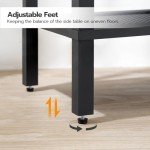 Rustic Brown Side Table Set with USB Charging