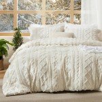 Beige Boho Tufted Comforter Set for Queen