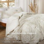 Beige Boho Tufted Comforter Set for Queen