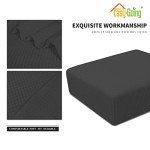 Stretch Square Ottoman Cover – Dark Grey, 40x40x15 Inch