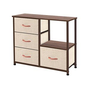 Versatile Beige Dresser Storage Tower with Drawers