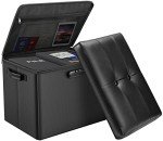 Fireproof Storage Ottoman with Lock and Handles