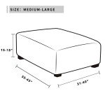Stretch Square Ottoman Cover – Dark Grey, 40x40x15 Inch
