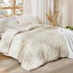 Beige Boho Tufted Comforter Set for Queen