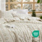 Beige Boho Tufted Comforter Set for Queen