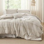Beige Queen Comforter Set - 4 Piece Pinch Pleat
