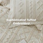 Beige Boho Tufted Comforter Set for Queen