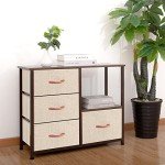 Versatile Beige Dresser Storage Tower with Drawers