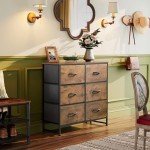 Rustic Brown 6-Drawer Fabric Storage Dresser