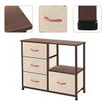 Versatile Beige Dresser Storage Tower with Drawers