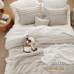 Beige Queen Comforter Set - 4 Piece Pinch Pleat