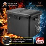 Fireproof Storage Ottoman with Lock and Handles